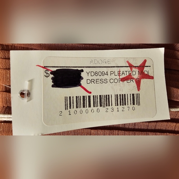 Gilli Copper Mini Pleated Tank Dress - Small NWT - Picture 5 of 5